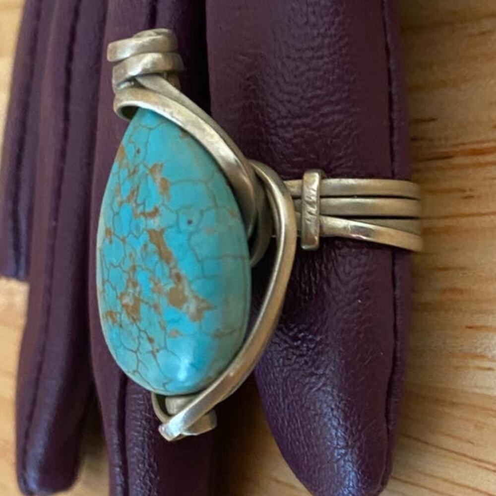 Turquoise Stone Ring - image 3